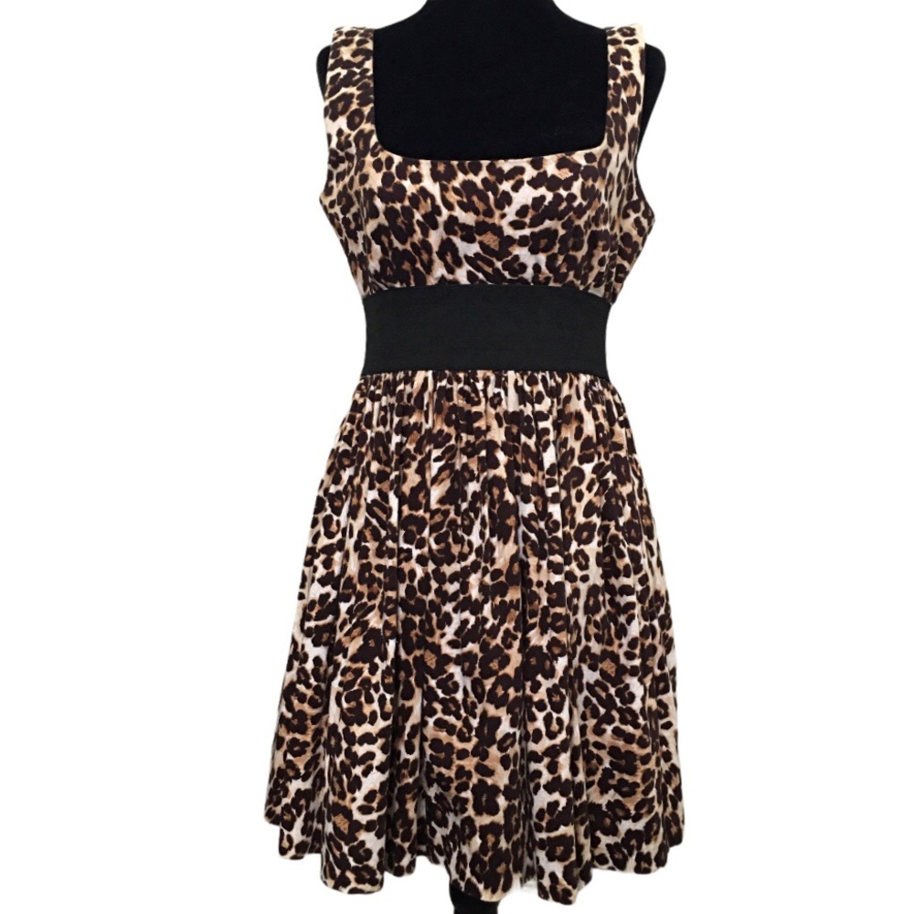 Necessary Objects Sleeveless Leopard Dress Medium